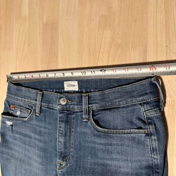 Hudson Natalie Blue Denim Jeans Frayed Cut off Hem Distressed Rip Womens 30 | 10 - Picture 8 of 11